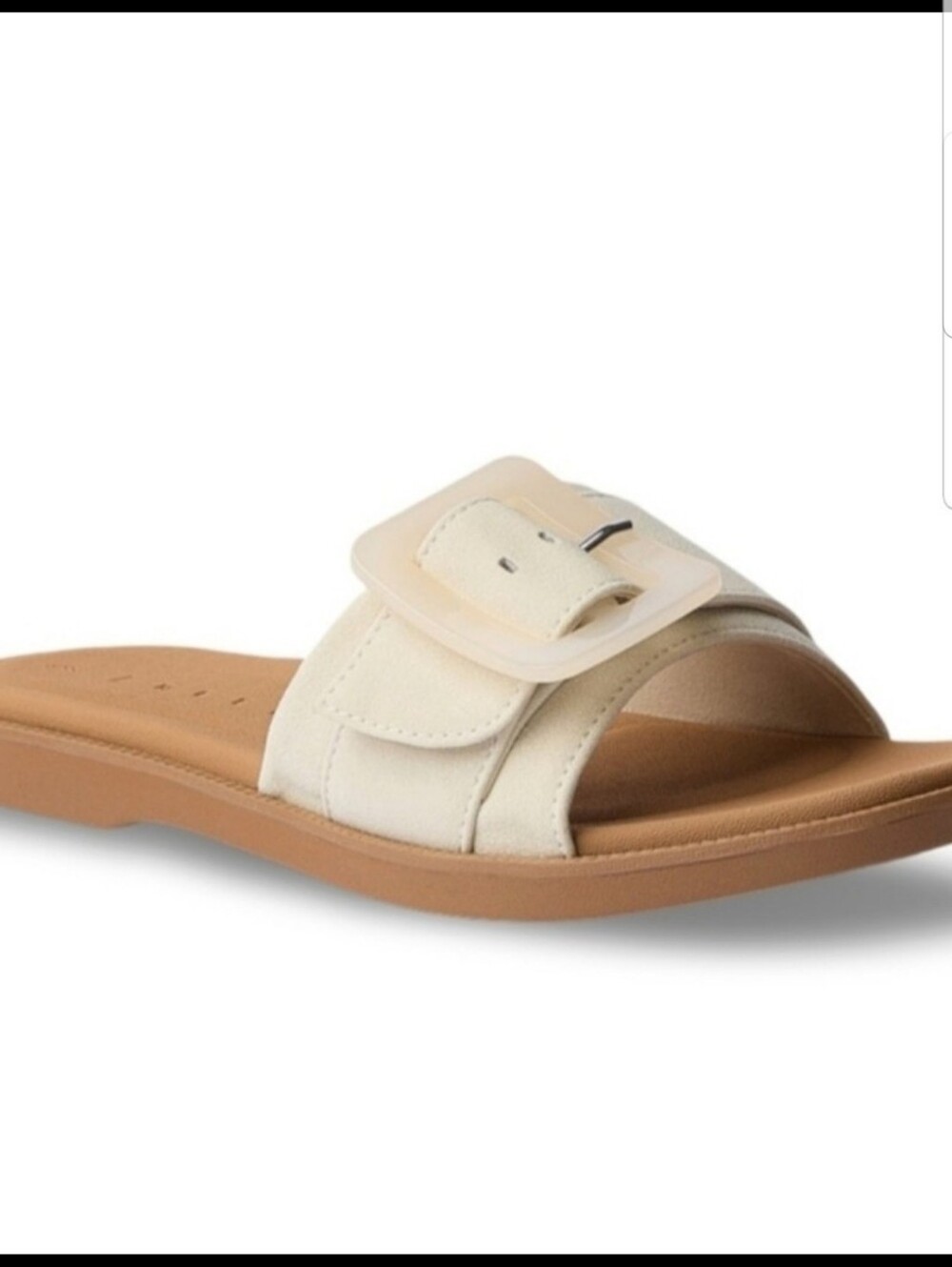 NEW! Reef Neutral Ivory Slide Sandals with Decorative Buckle Sz 8 NWT - Picture 7 of 8